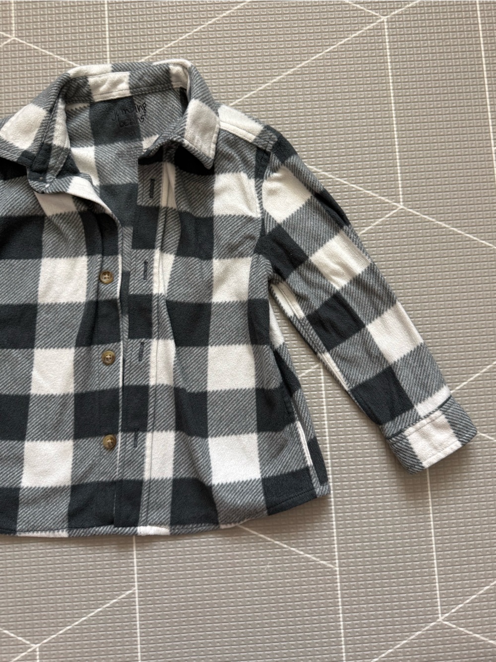 Jumping beans|Black & White Buffalo Checkered Button-Up fleece Jacket•••3T
